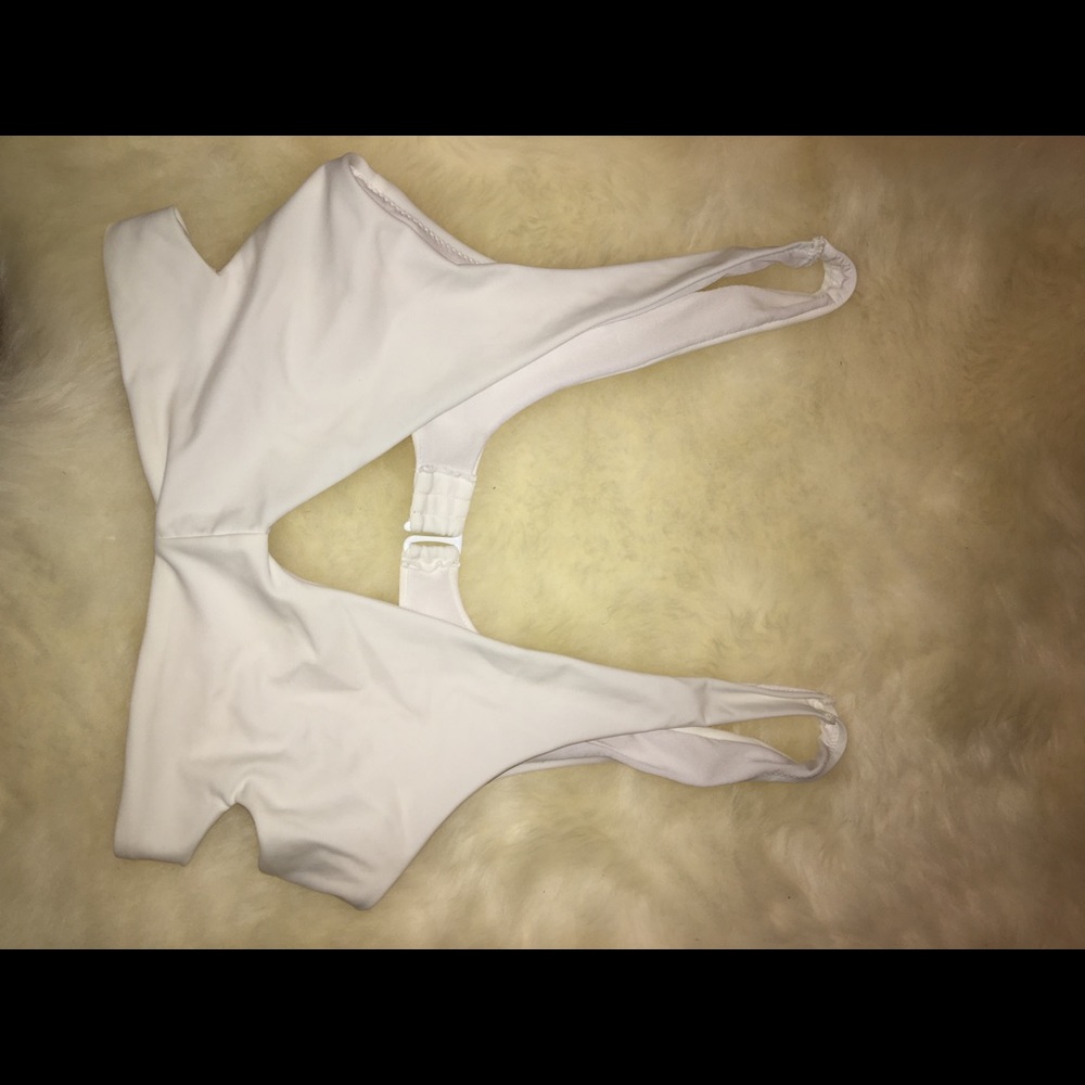 White Criss-Cross Bikini Top